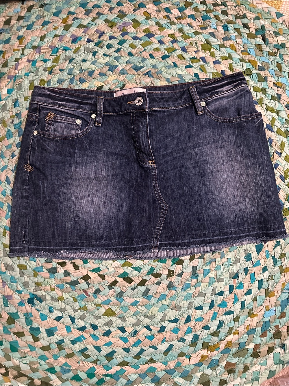 Johnnie B by Boden Dark Blue Denim Mini Skirt - Classic Casual Style. Size 30